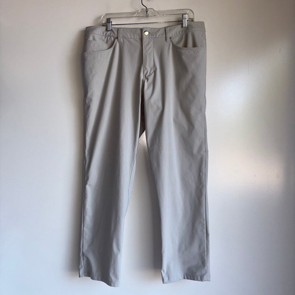 Lululemon ABC 5-Pocket Warpstreme Pants Size 36 Light Beige Classic Fit